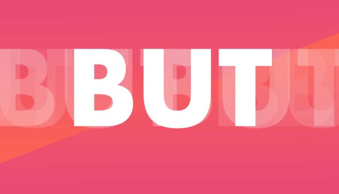 a cover image of GoEastMandarin's post on How to say 'but' in Chinese with red and yellow background